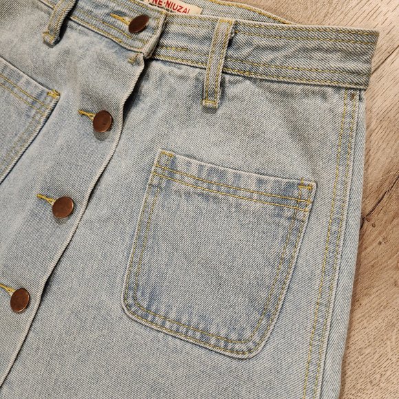Denim Button Down Skirt - Picture 6 of 7